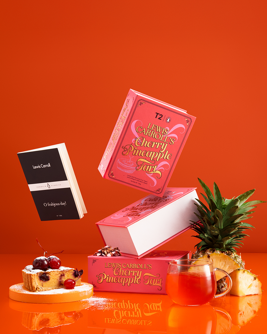 T2 x Penguin Lewis Carroll's Cherry Pineapple Tart gift pack