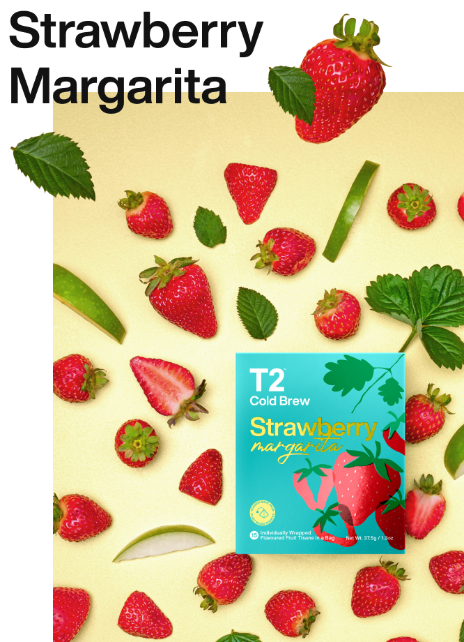 Peach Berry in a box and brewed in a glass