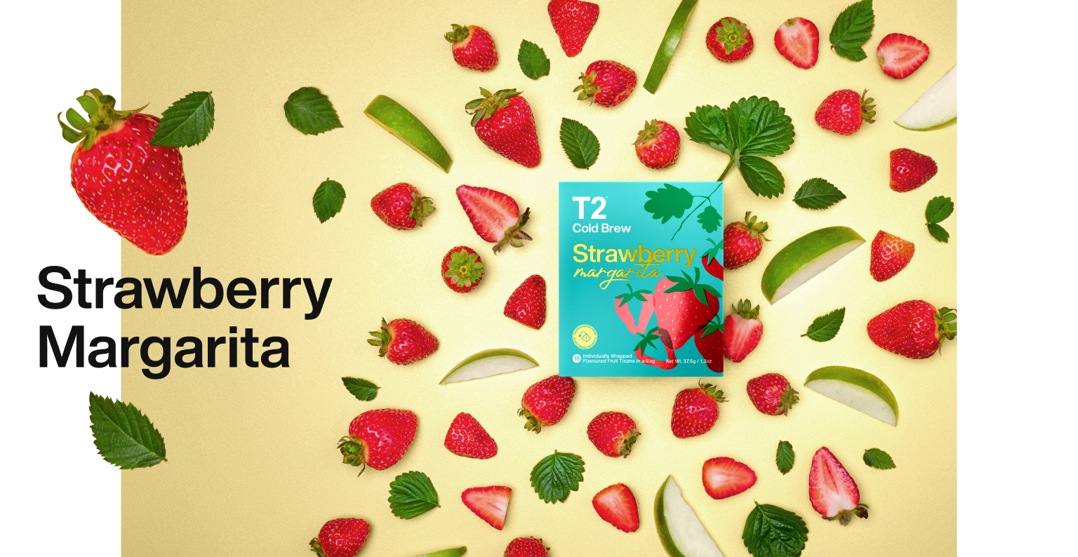 Peach Berry in a box and brewed in a glass