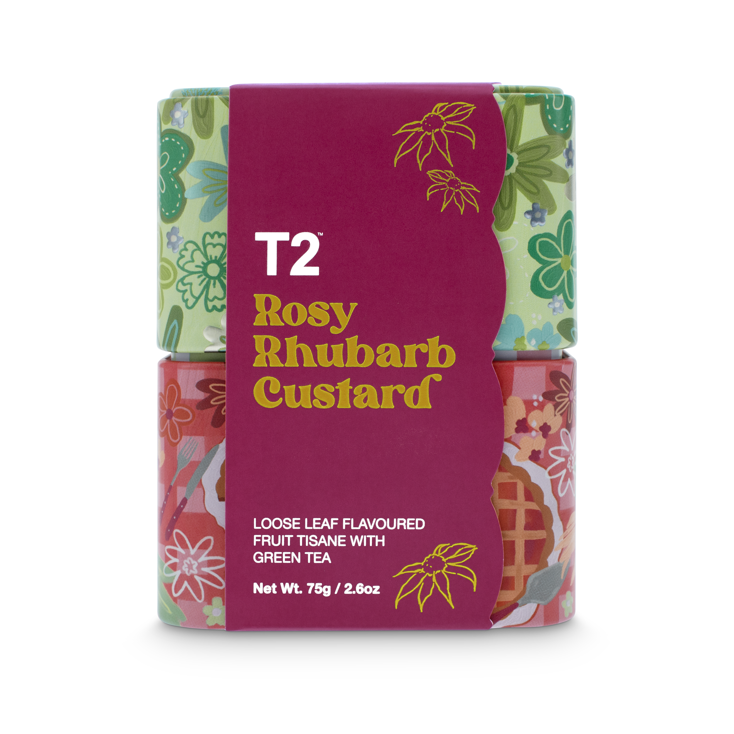 Rosy Rhubarb Custard Loose Leaf Feature Tin