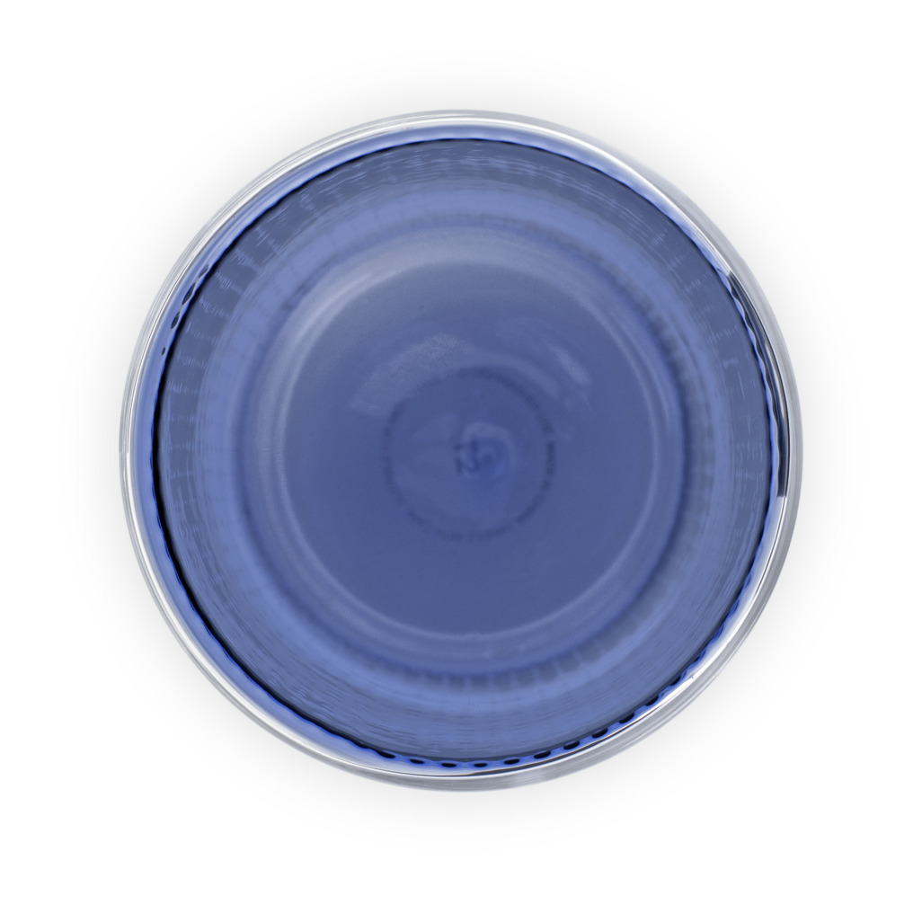 Ribbed Double Walled Glass Tumbler Tall Blue image number 3