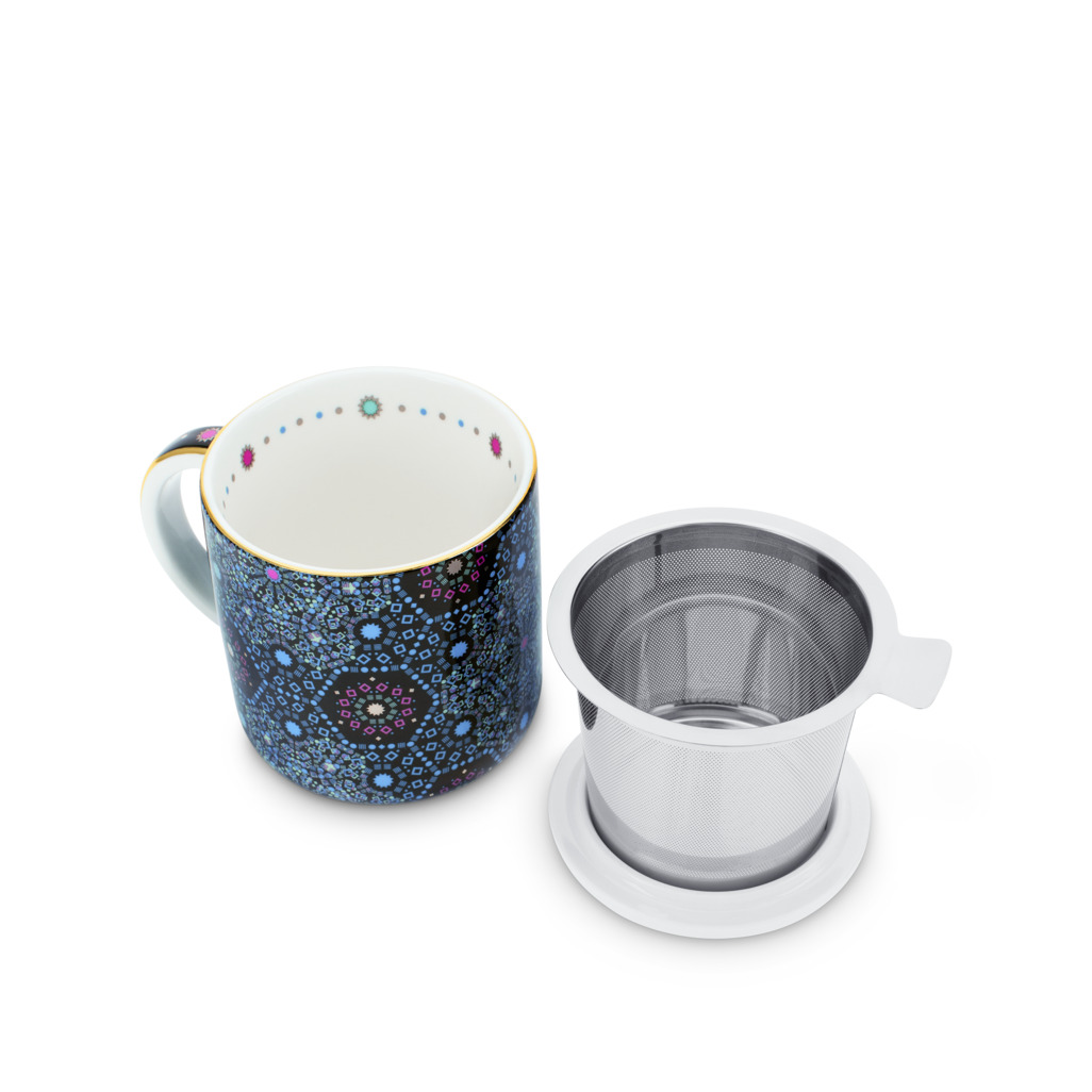 Moroccan Tealeidoscope Black Mug with Infuser image number 3