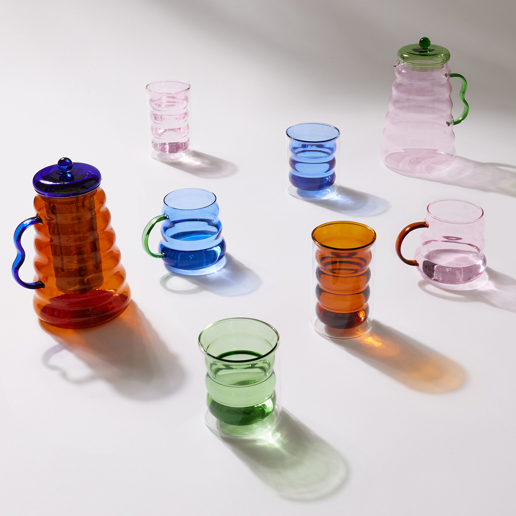 Bubble Glass Tumbler Tall Pink image number 5