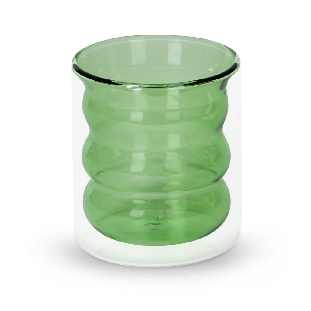 Bubble Glass Tumbler Short Green image number 0