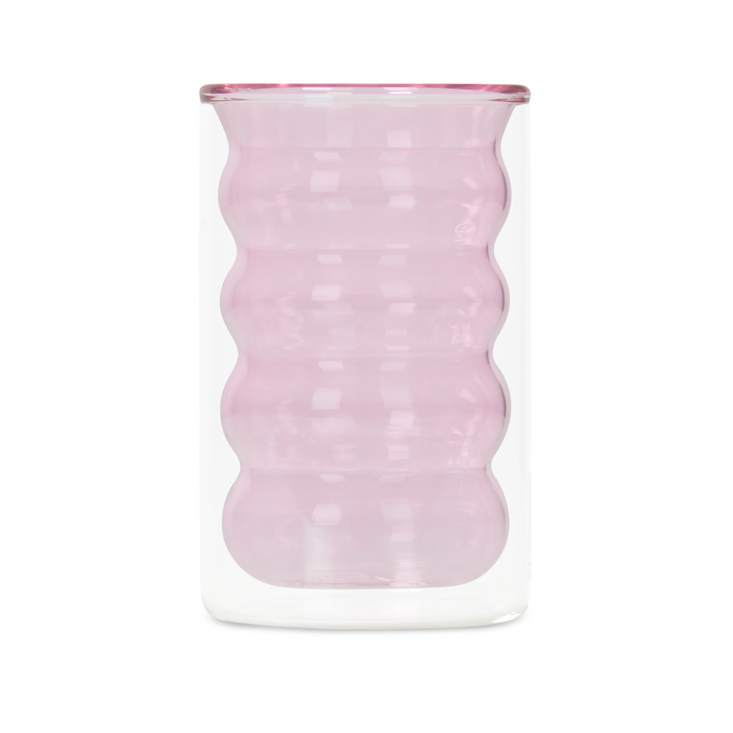 Bubble Glass Tumbler Tall Pink image number 1