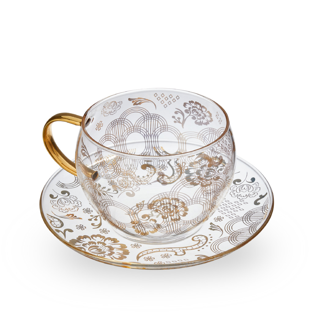 Deco Dazzler Glass Cup & Saucer image number 4