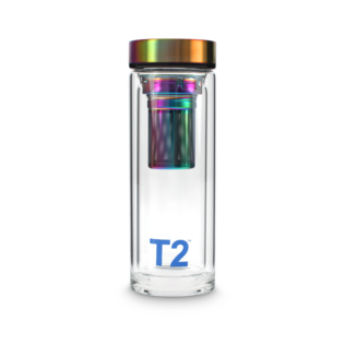 T2 Double Walled Glass Flask Rainbow