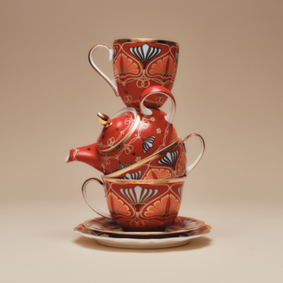 Boxed Toulouse Tea For One Red