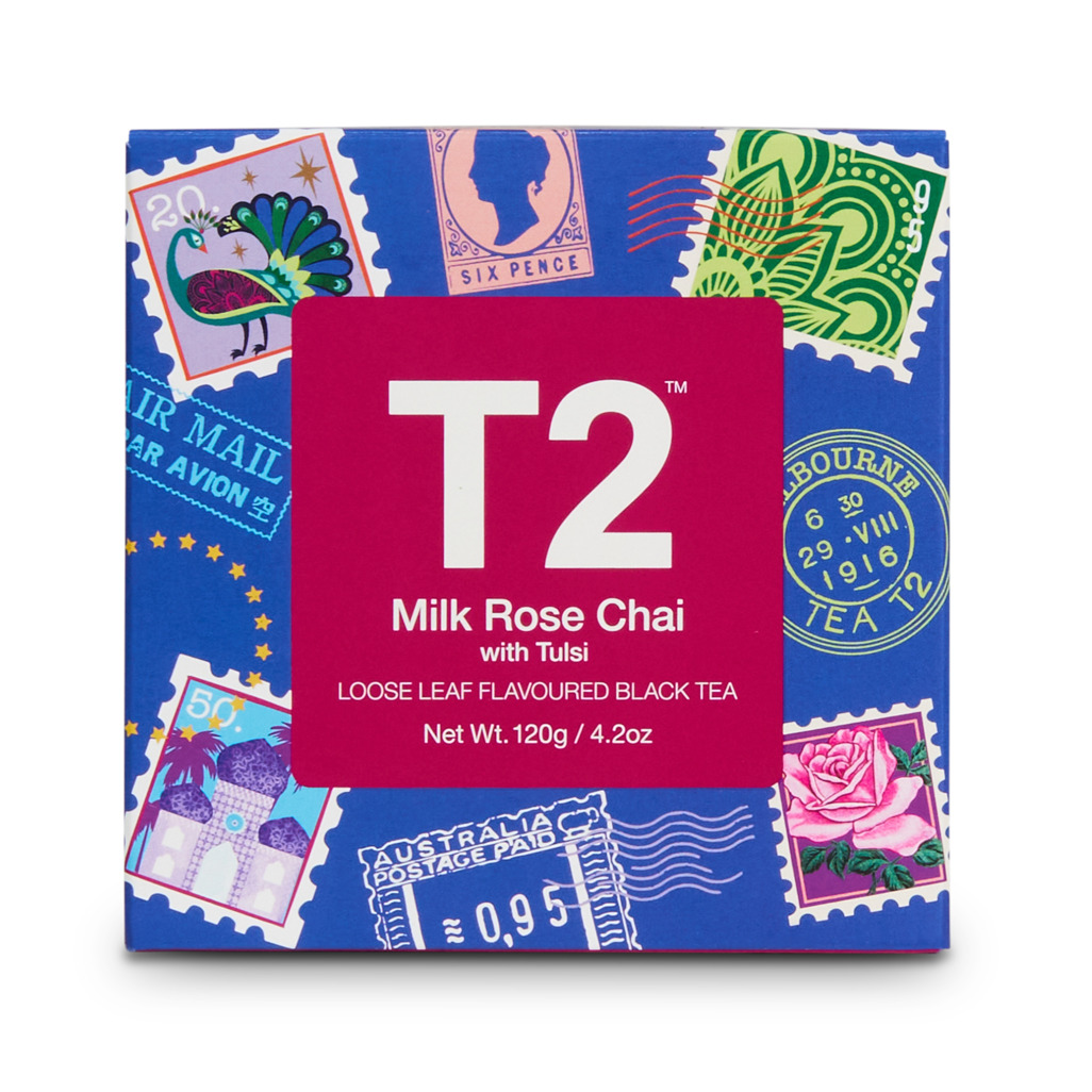 t2tea.com | Milk Rose Chai with Tulsi Loose Leaf Feature Cube