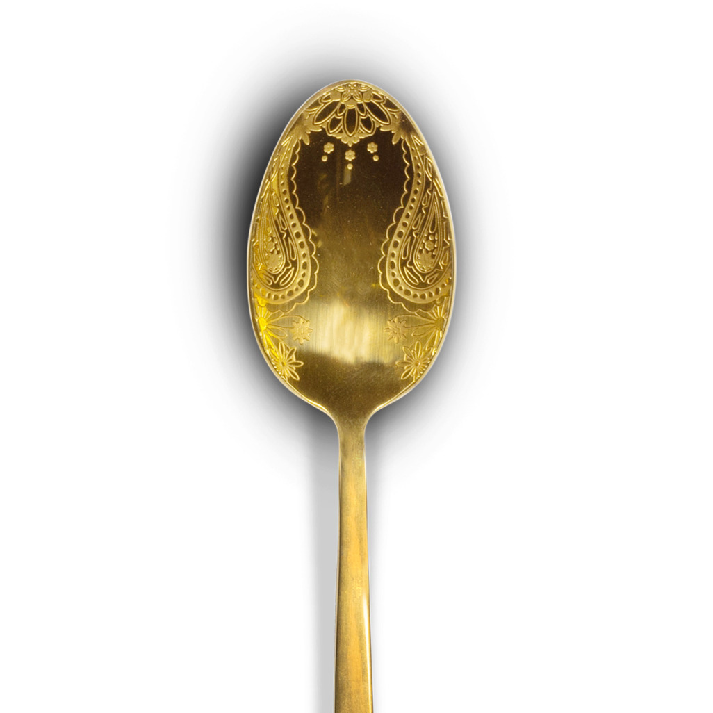 Paisley Gold Etched Teaspoon image number 1