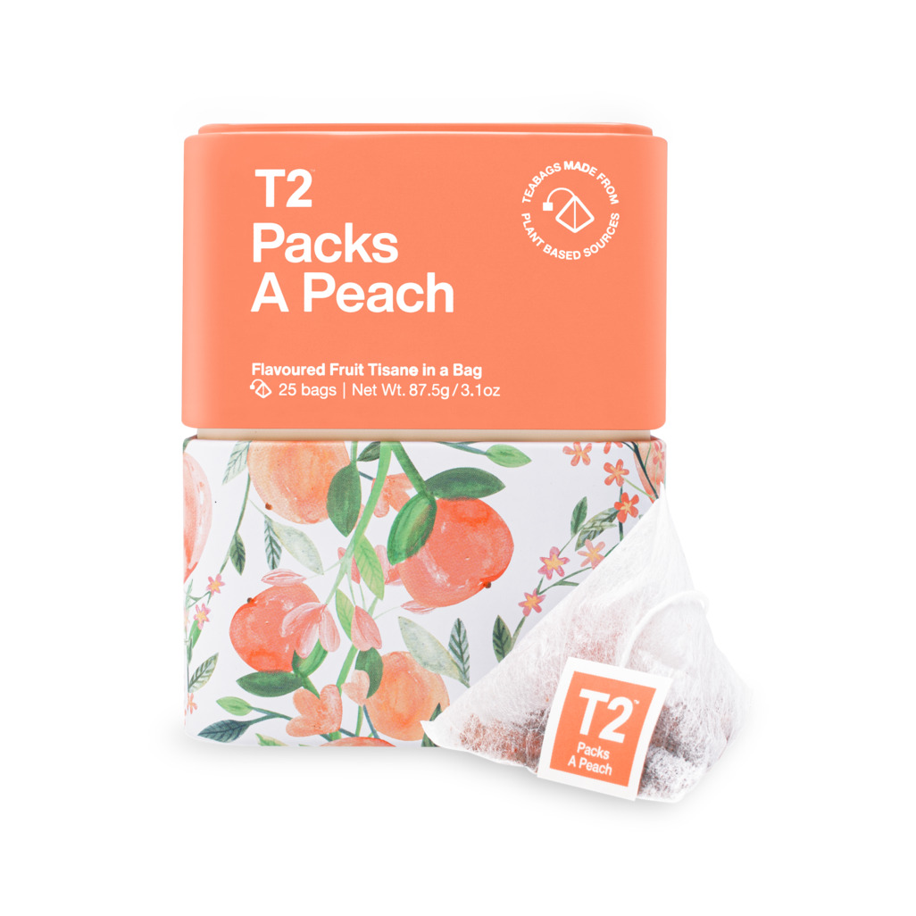 Packs a Peach Tea Bag Icon Tin 25 pack image number 0