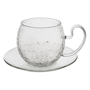 Hammered Glass Cup And Saucer