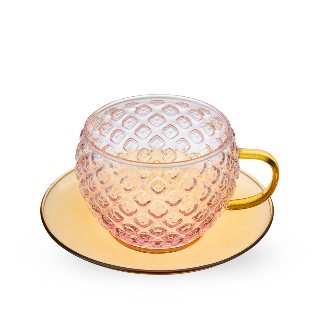 Calypso Crush Glass Cup & Saucer image number 2
