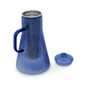 Ribbed Glass Jug Blue image number 3
