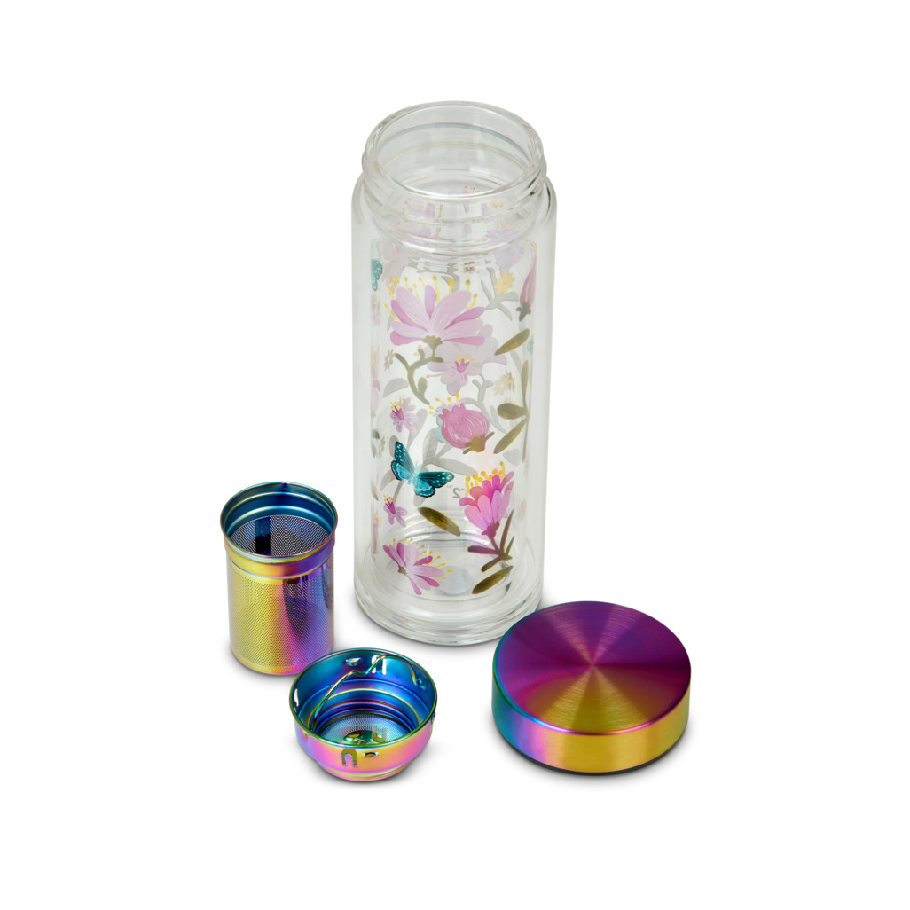 T2 Boxed Double Walled Glass Flask Butterfly image number 2