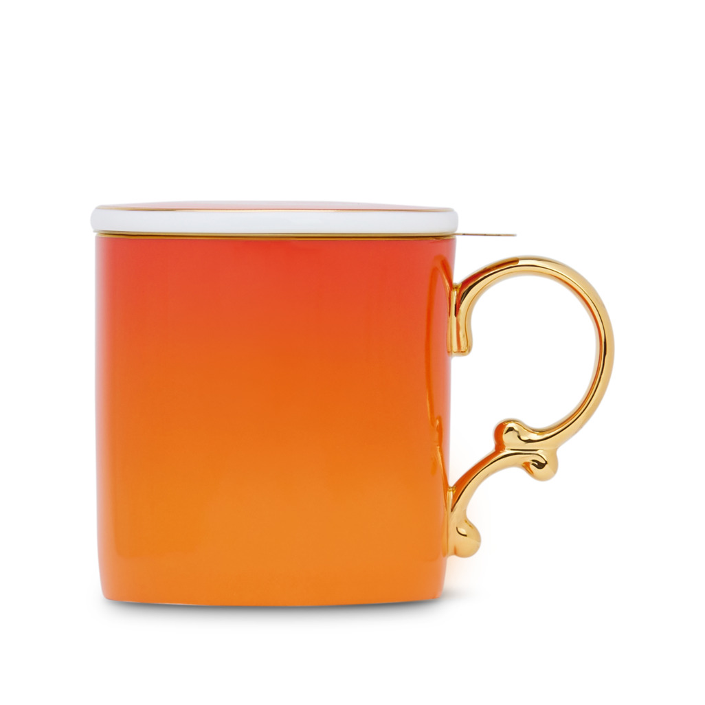 Ombre Brights Mug W Gold Infuser Orange Tea Mugs with Infusers T2 Australia