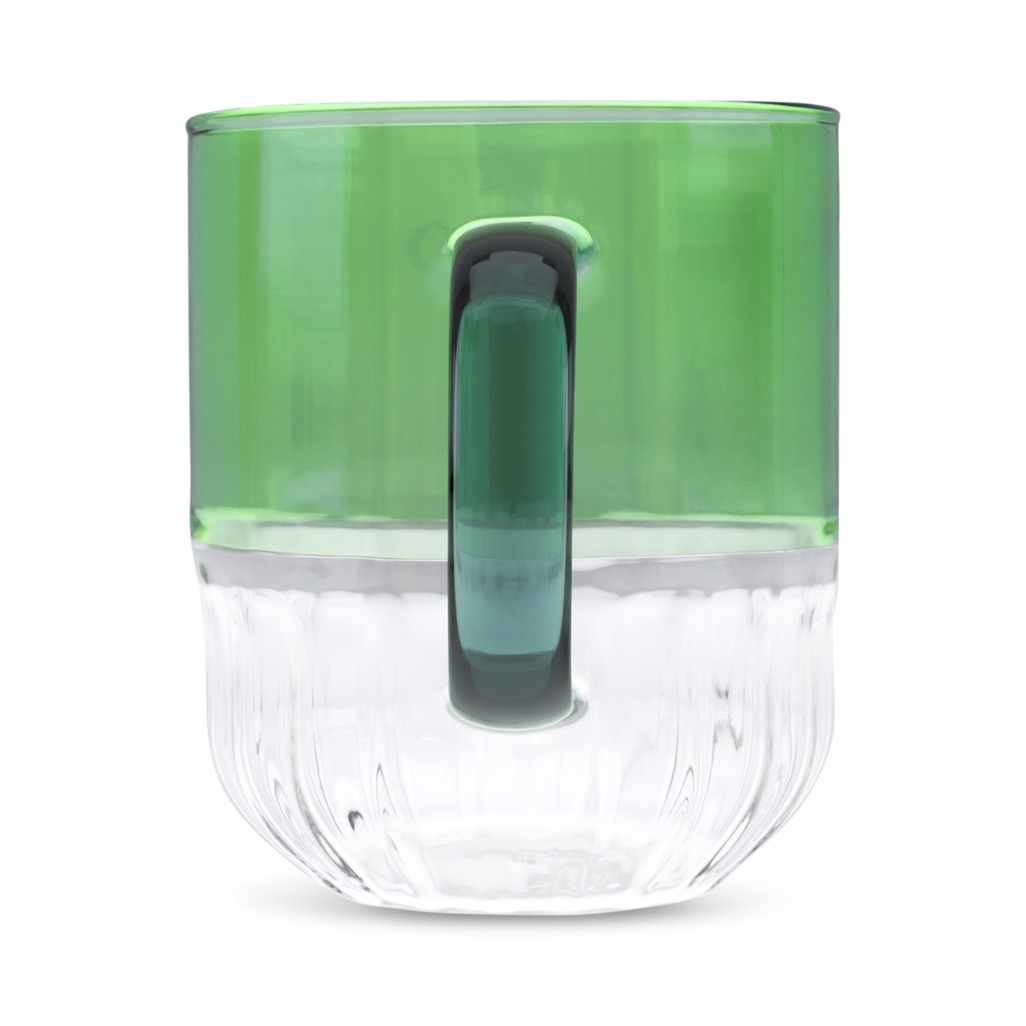 Colour Splice Glass Mug - Green/Blue image number 2