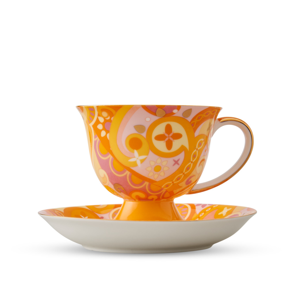 Lollapalooza Cup & Saucer Tangerine image number 1
