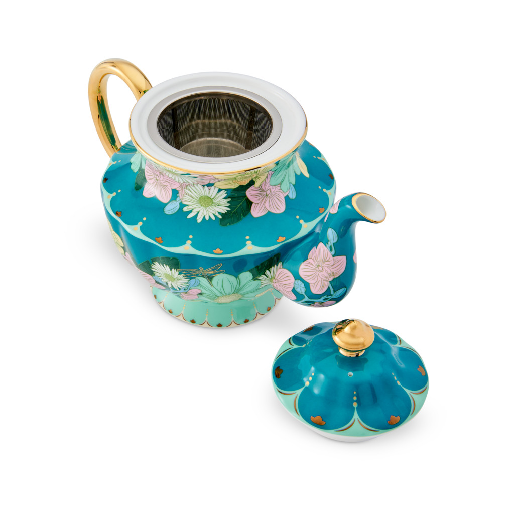 Enchanted Tall Teapot Turquoise image number 5