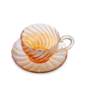 Valentina Glass Cup & Saucer Peach image number 2
