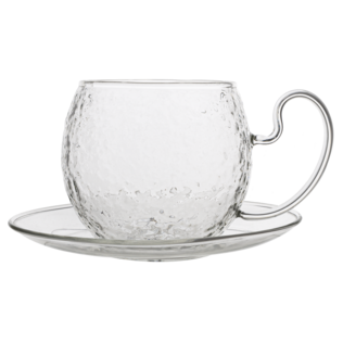 Hammered Glass Cup And Saucer