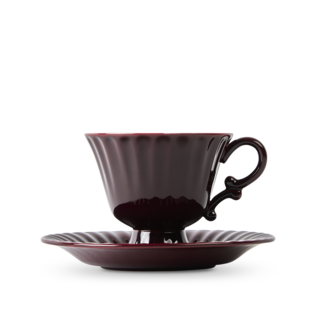 Ancora Cup & Saucer Burgundy