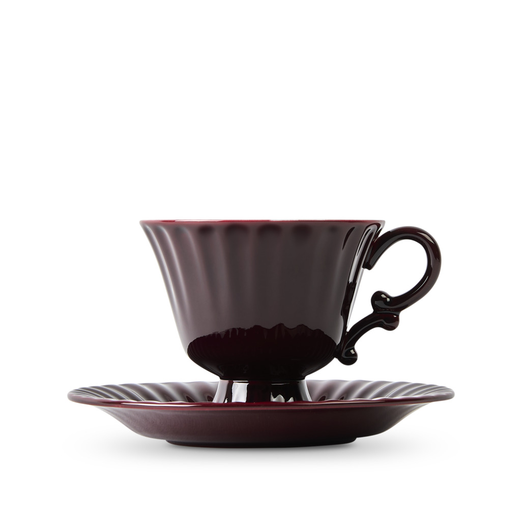 Ancora Cup & Saucer Burgundy image number 1