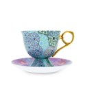 Moroccan Tealeidoscope Aqua Cup & Saucer Tall image number 1