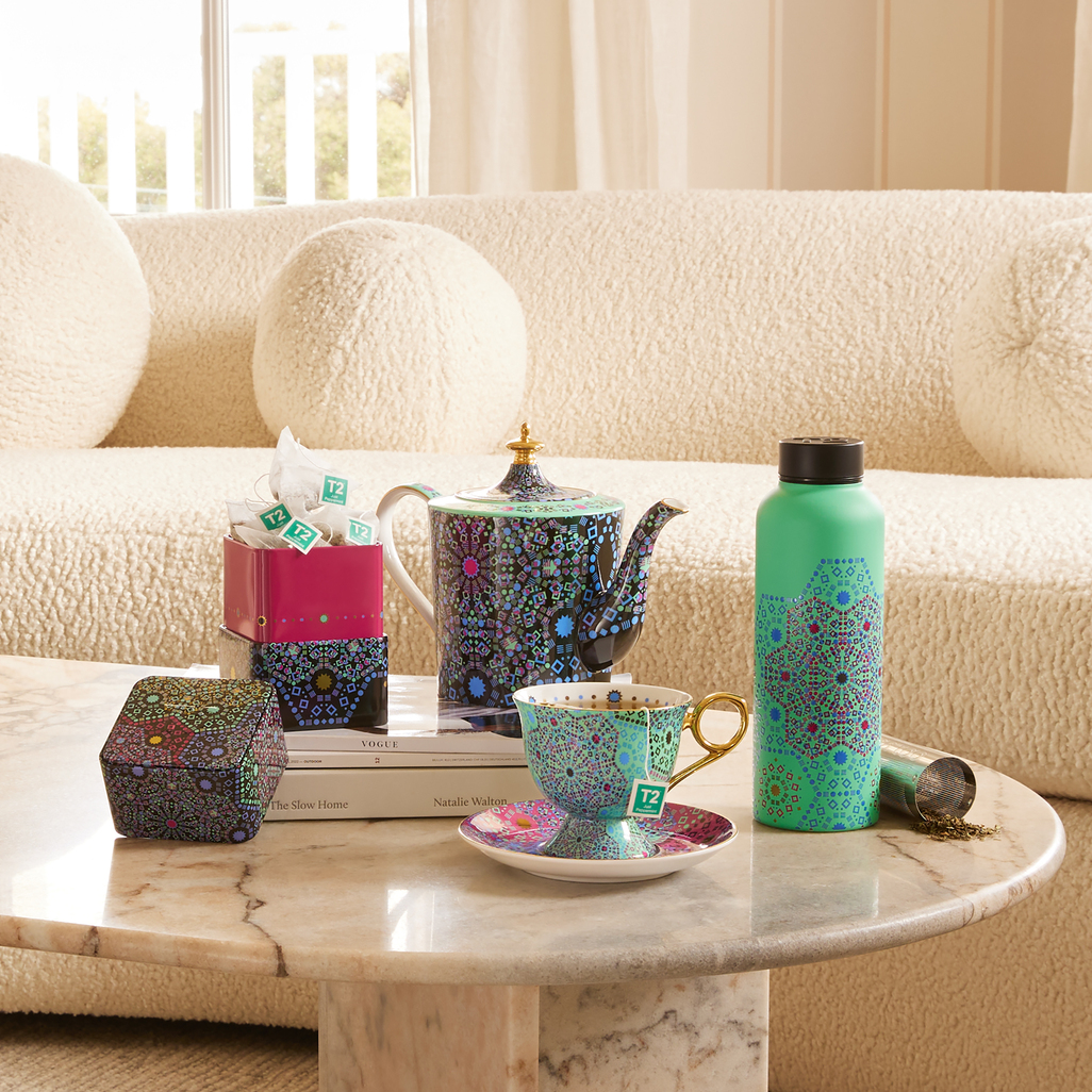 Moroccan Tealeidoscope Aqua Cup & Saucer Tall Cup & Saucer Sets