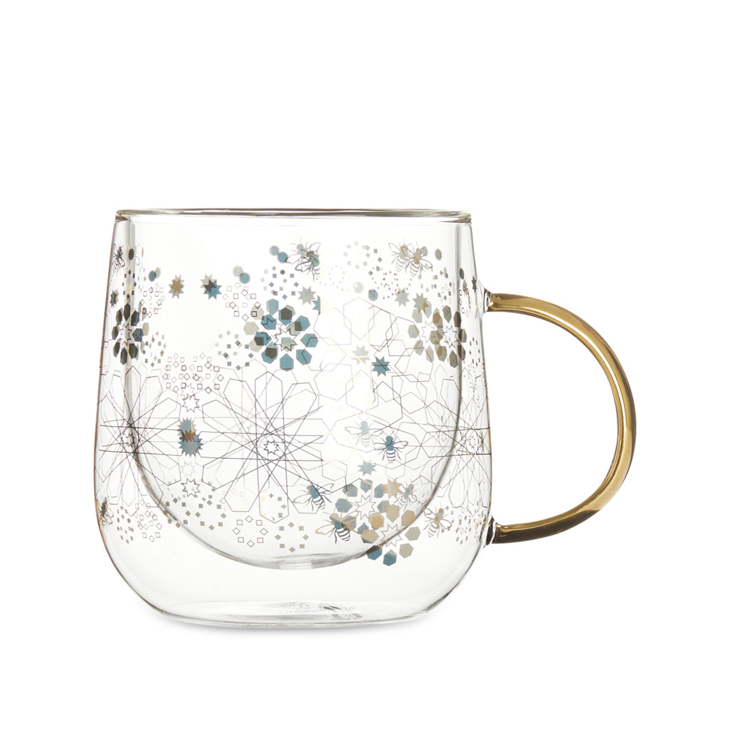 Bee Moroccan Glass Double Walled Mug image number 1