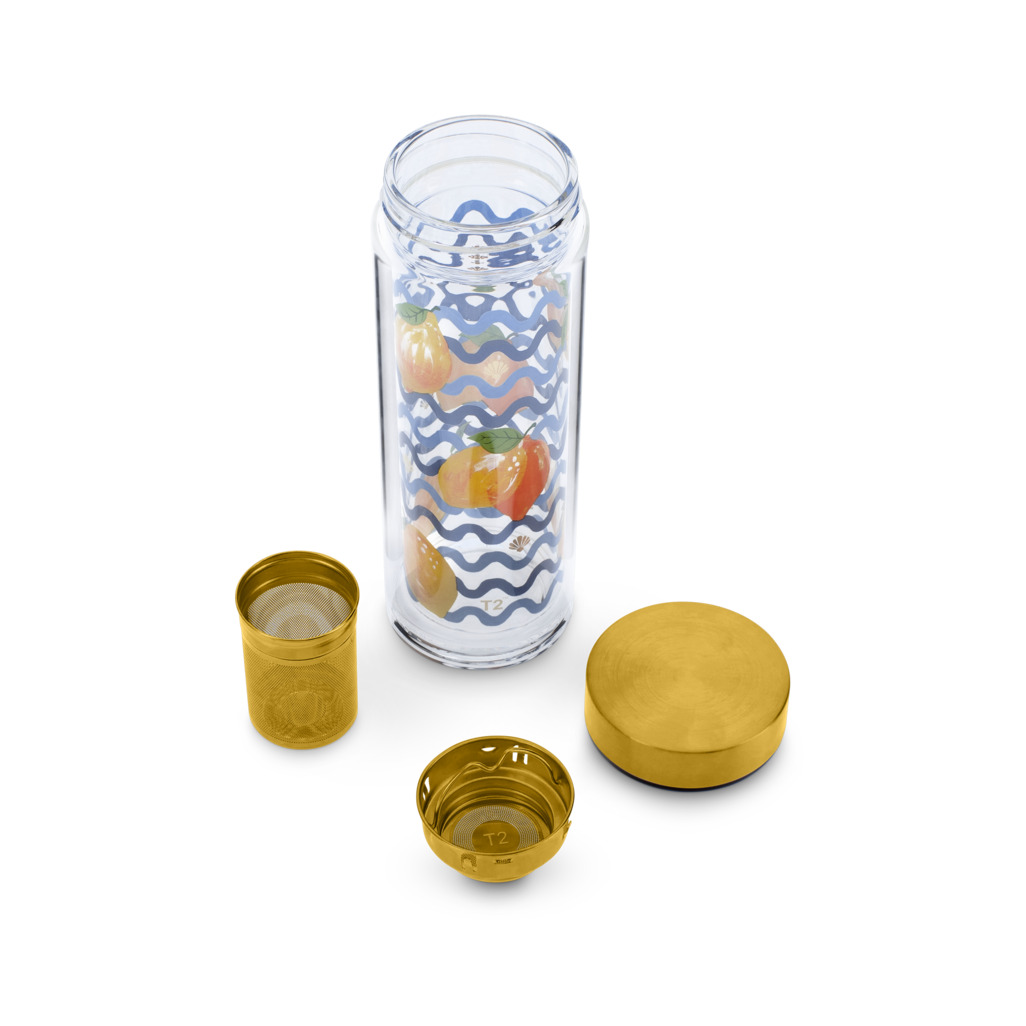 T2 Boxed Double Walled Glass Flask Lemons image number 2