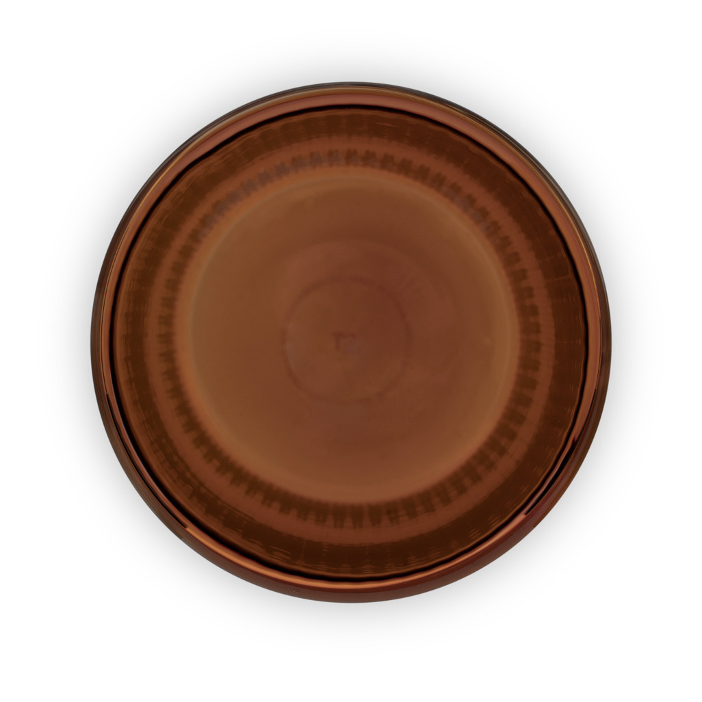 Ribbed Double Walled Glass Tumbler Tall Amber image number 3