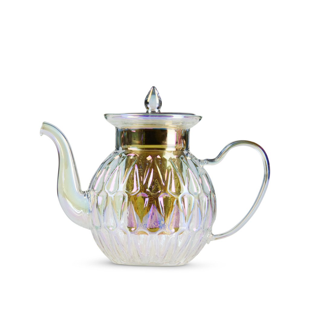 Droplet Delight Teapot Clear Pearl image number 0