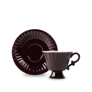 Ancora Cup & Saucer Burgundy