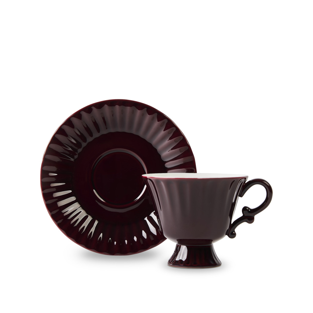 Ancora Cup & Saucer Burgundy image number 0