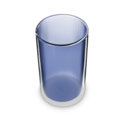 Ribbed Double Walled Glass Tumbler Tall Blue image number 2