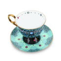 Moroccan Tealeidoscope Black Cup & Saucer Tall image number 4