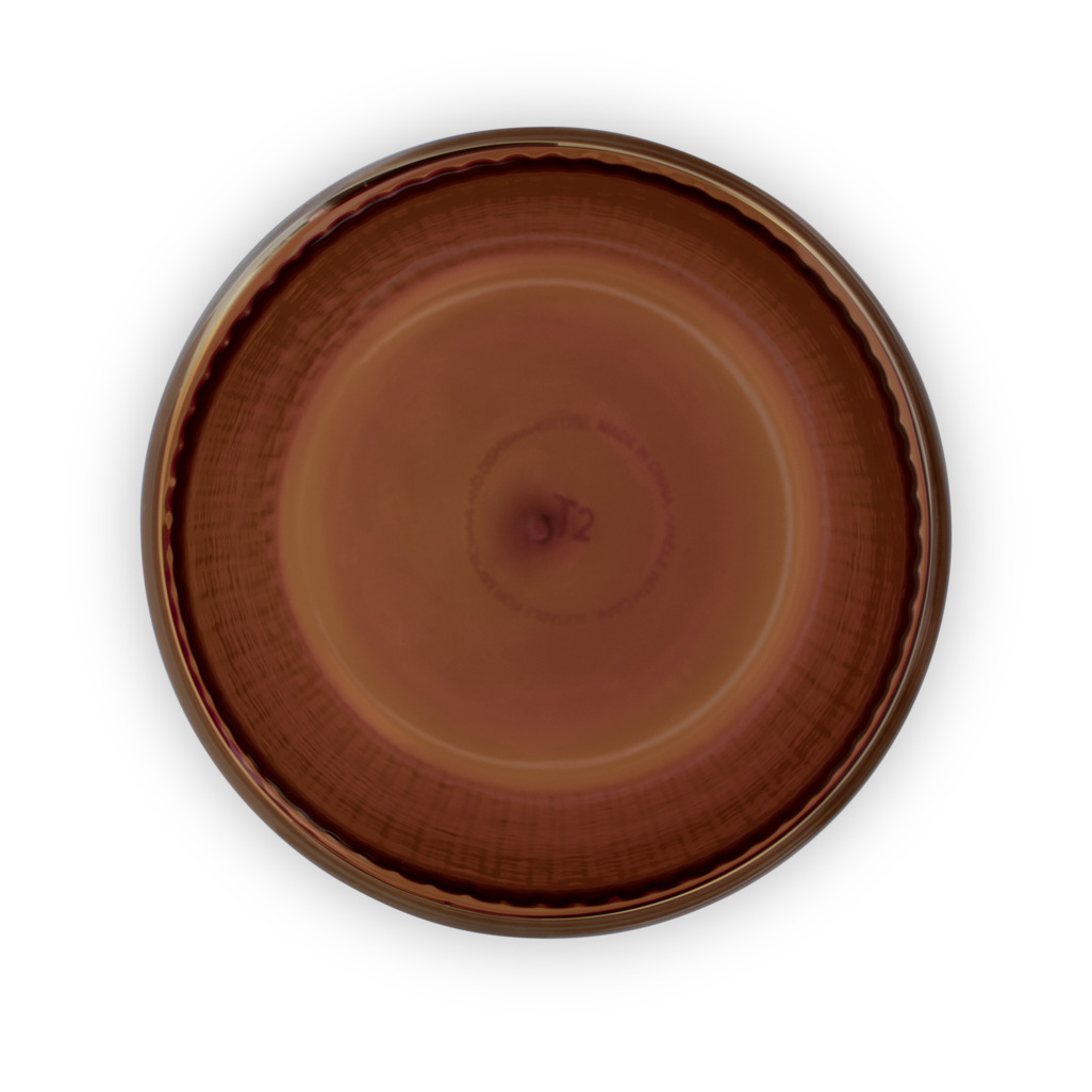 Ribbed Double Walled Glass Tumbler Short Amber image number 3