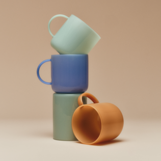 Milk Glass Mug Mustard