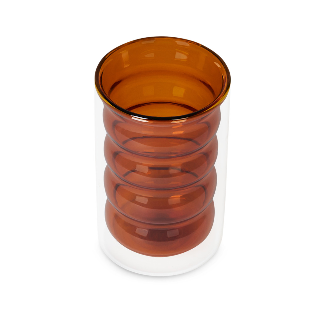 Bubble Glass Tumbler Tall Amber image number 2