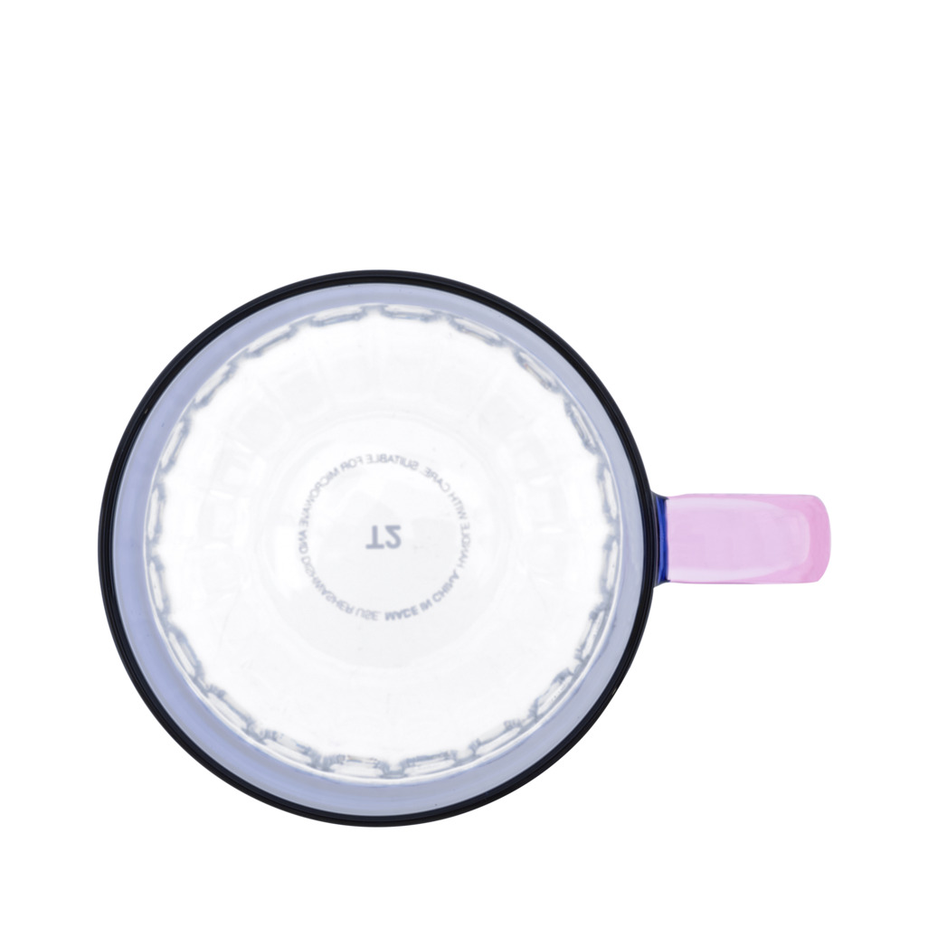 Colour Splice Glass Mug - Pink/Blue image number 4