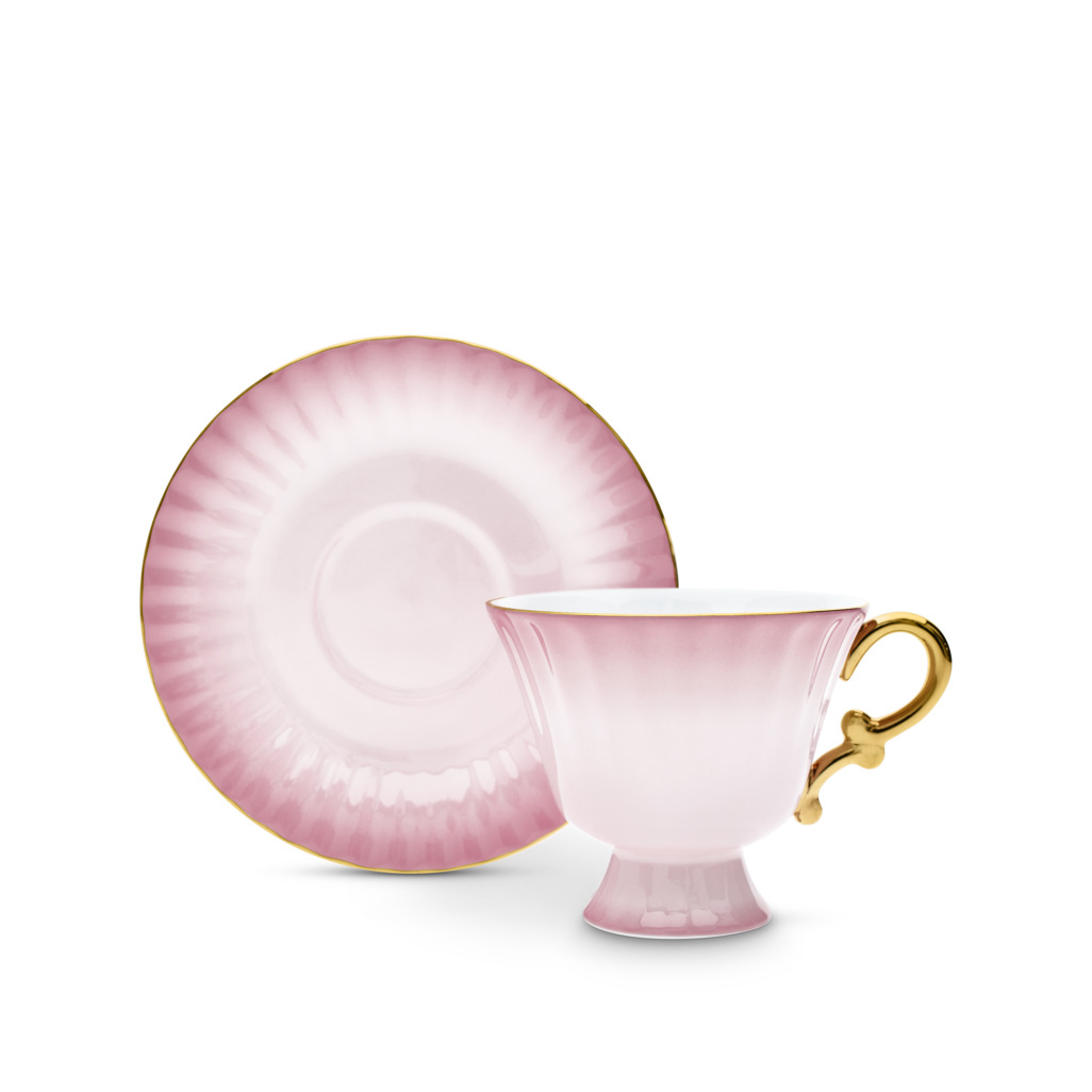 Ombre Opulence Cup & Saucer Pink