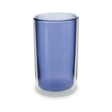 Ribbed Double Walled Glass Tumbler Tall Blue image number 0