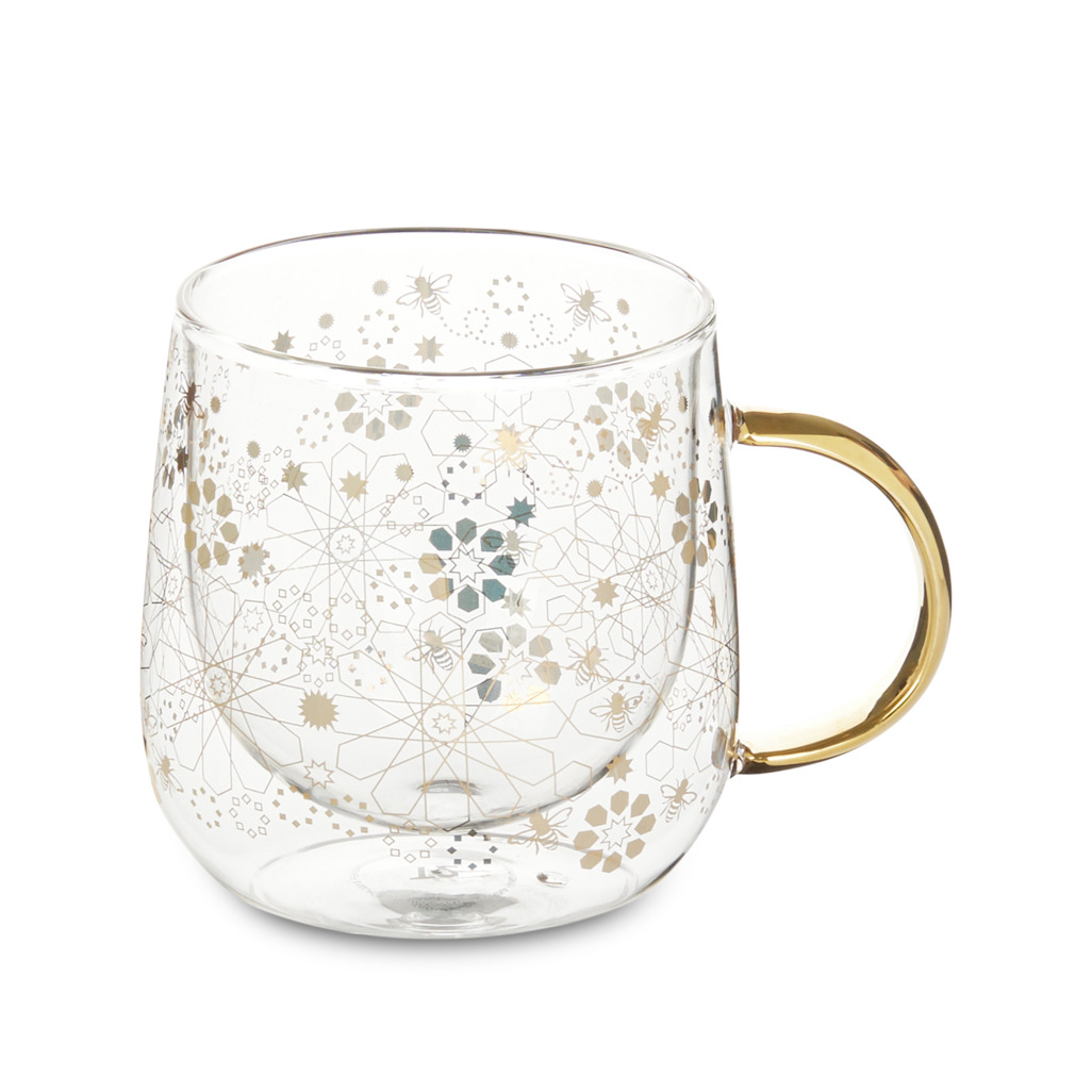 Bee Moroccan Glass Double Walled Mug image number 0