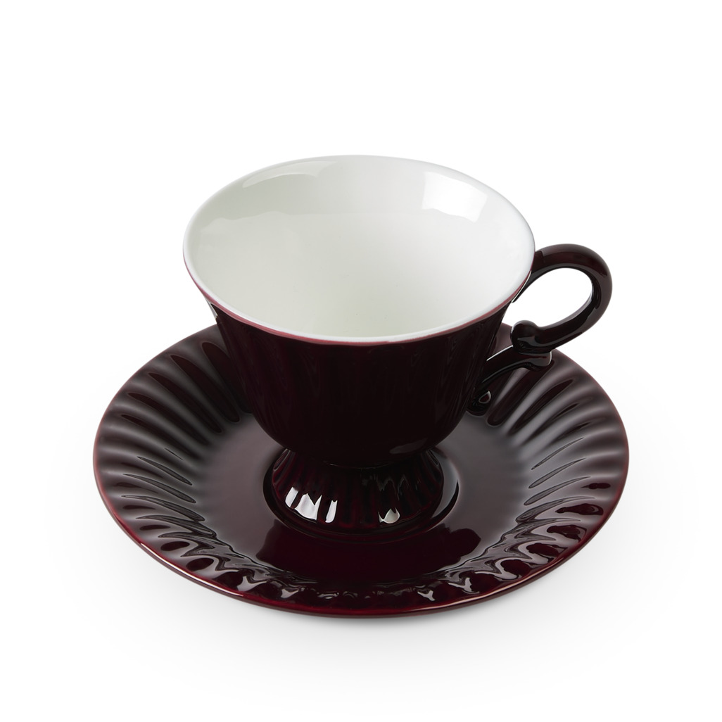 Ancora Cup & Saucer Burgundy image number 2