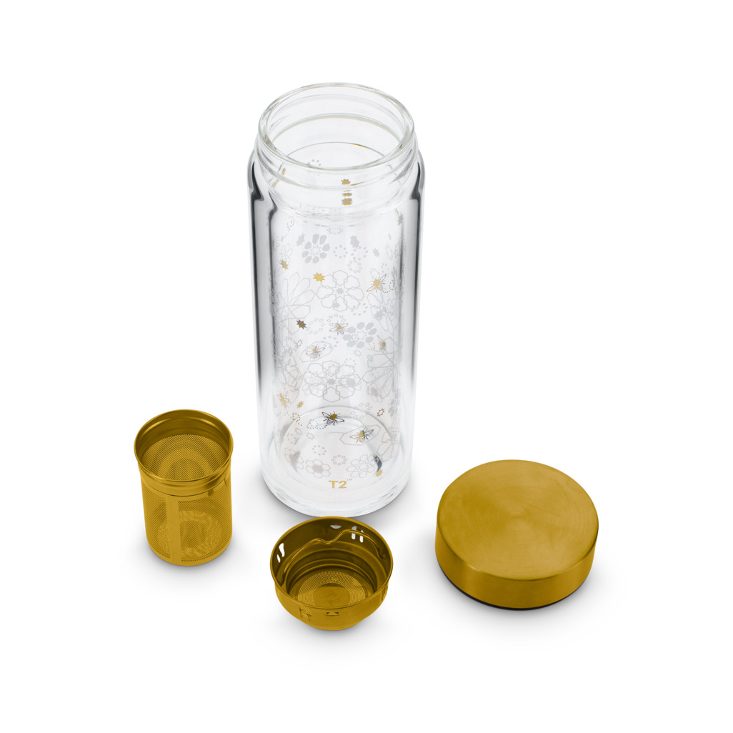 T2 Boxed Double Walled Glass Flask Bee Moroccan image number 2