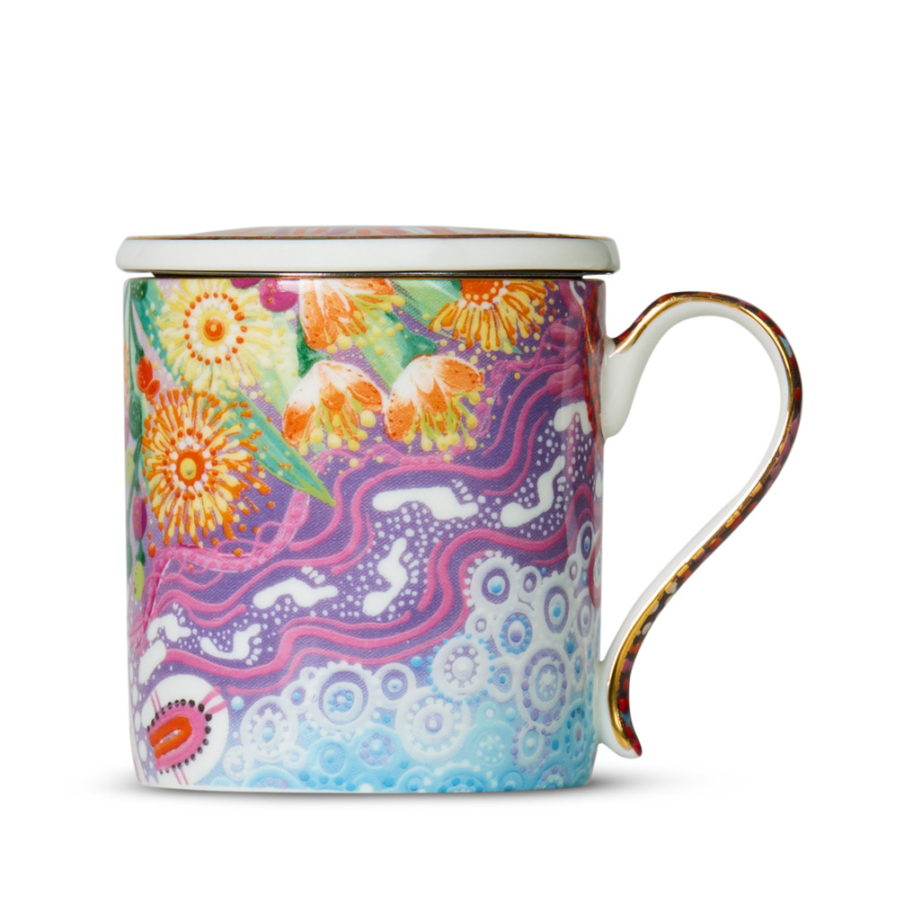 Brooke Sutton Mug With Infuser Medicine Leaves Tea Mugs with Infusers
