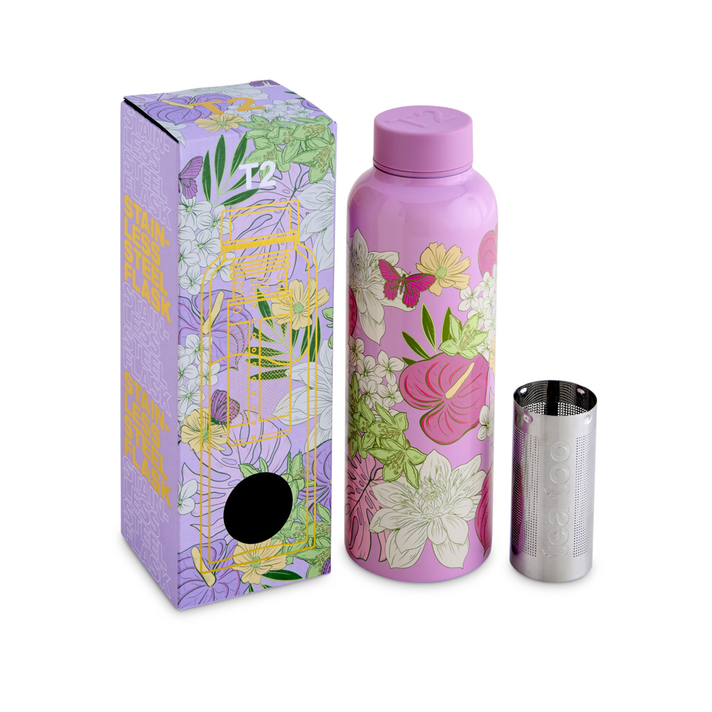 T2 Boxed Stainless Steel Flask Enchanted image number 1