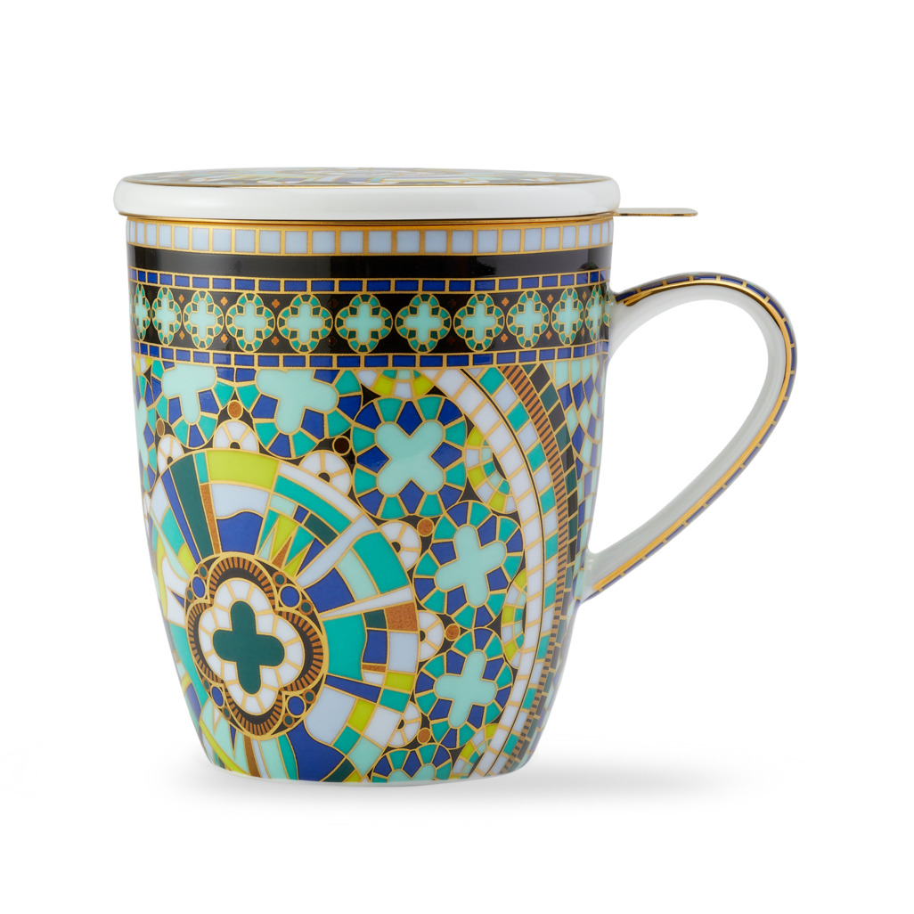 Boxed Palazzo Mug With Infuser Aqua image number 0