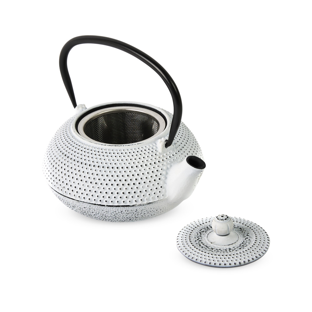 Cast Iron Teapot Hobnail Small White 600ml image number 5